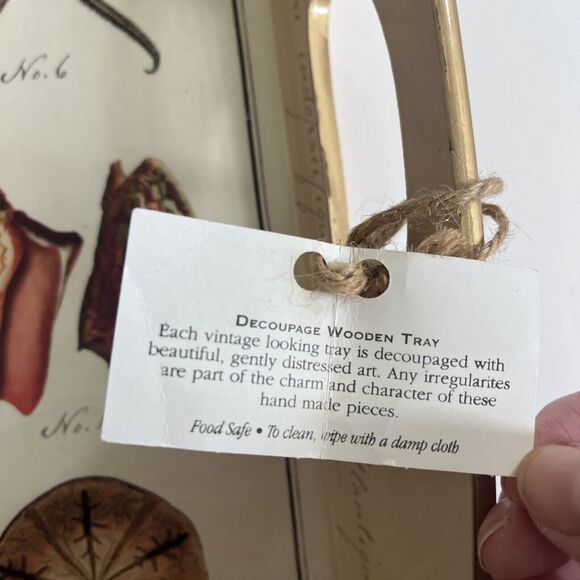 Michel Design Works Wood Decoupage Lacquered Seashell Serving Tray - 14”… - Picture 5 of 12